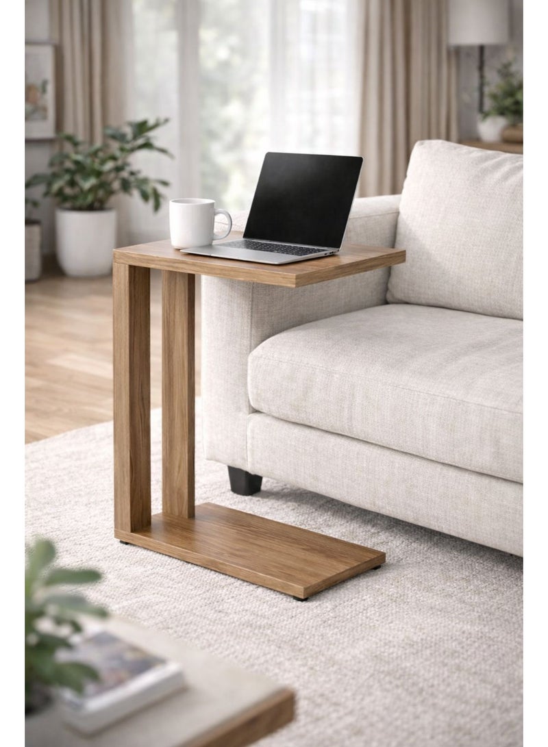 إيباسكت طاولة خسبية جانبية للوجبات الخفيفة للأريكة والسرير(قد يختلف اللون) - Image 1